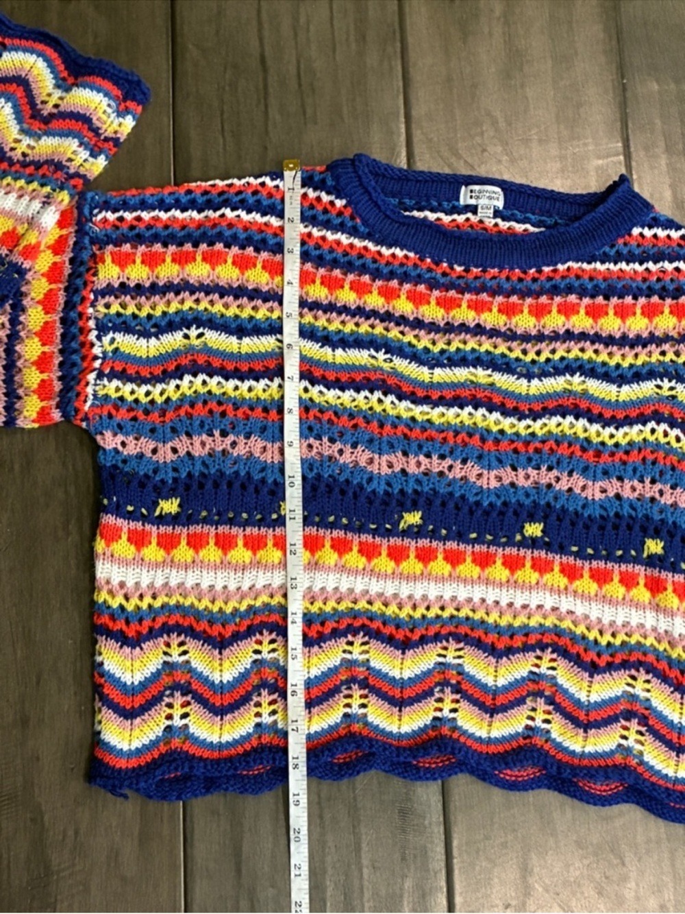 Beginning Boutique Bold and Beautiful Crochet Sweater - Size Small/Medium - Picture 11 of 14